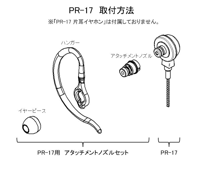 アタッチメントノズルセット（PR-17 片耳イヤホン専用）【送料無料】