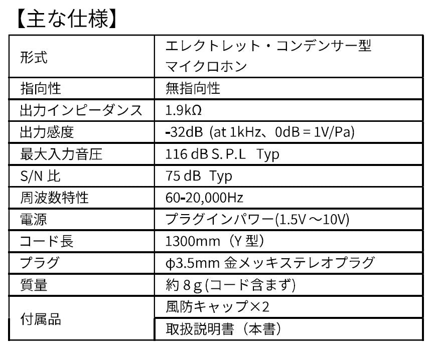 BNM-001 バイノーラルマイクロホン　(※マイク機能のみ）